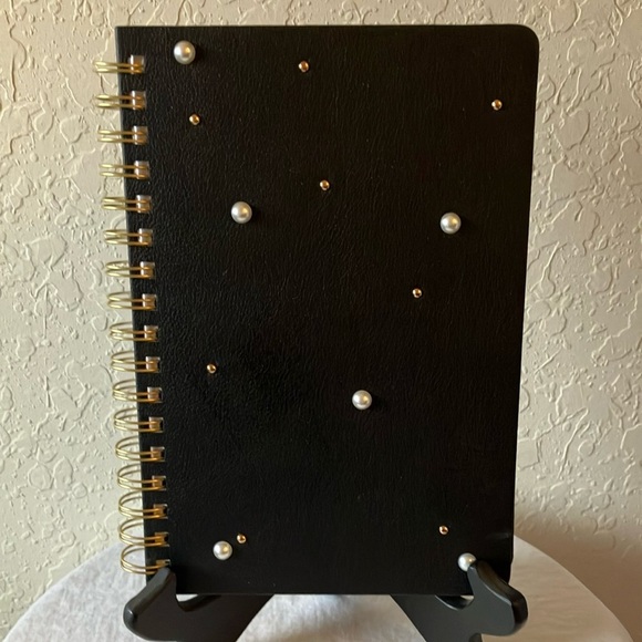 Tangerine Press: Black Spiral Notebook with Gold Tone Accents - Picture 1 of 16